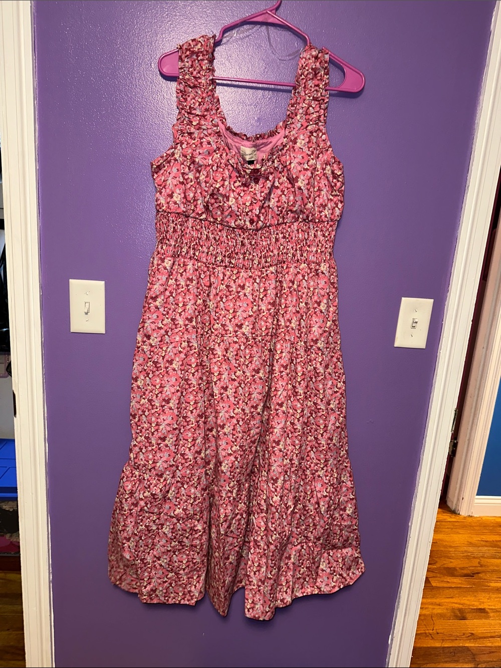 Universal Thread Pink Floral Smocked Maxi Dress